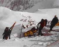 Illustration article Témoignage sur la descente de la Vallée Blanche en fauteuil ski