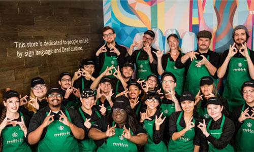Illustration article Un premier Starbucks en langue des signes aux Etats-Unis