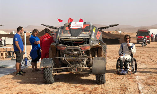 Axel Allétru, paraplégique, au départ du Dakar 2020