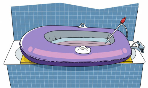Illustration article Papas Bricoleurs : Baignoire " bateau pneumatique "