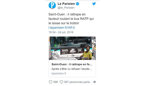 Illustration article En fauteuil, il fait une course poursuite avec un bus