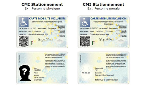 Porte carte mobilité inclusion handicapé adhésif support stationnement étui  pare