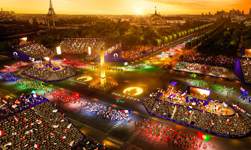 Illustration article Cérémonie des Jeux para 2024 sur la place de la Concorde