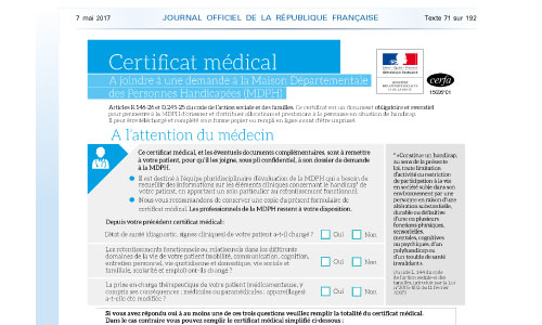 Illustration article Demandes MDPH : un nouveau certificat médical