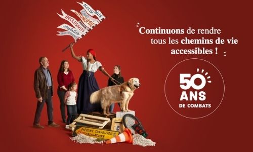 Illustration article Chien guide : des pubs dans les gares pour un autre regard