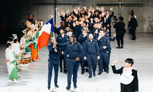 La délégation française lors de la cérémonie d'ouverture des Deaflympics.