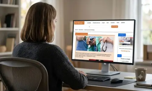 personne de vant son ordinateur visite le site handicap.fr