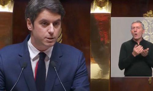 Gabriel Attal lors de son discours de politique générale à l'Assemblée