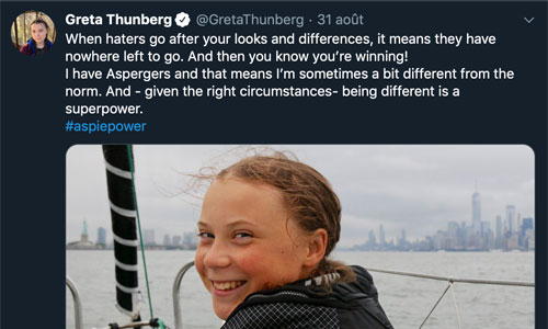 Illustration article Greta Thunberg, autiste : son handicap ? "Un super pouvoir!"
