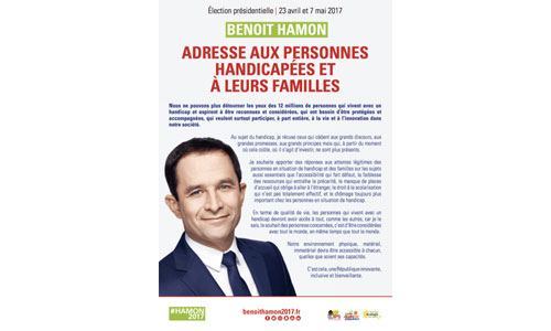 Illustration article Hamon dévoile son projet pour le handicap : 10 pages !