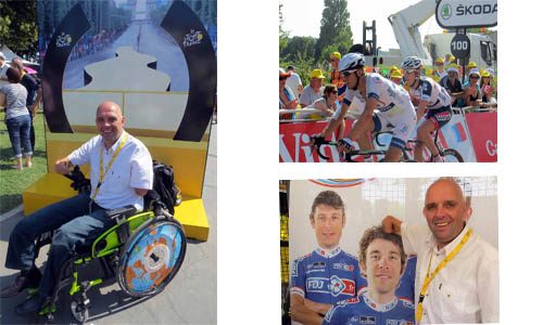 Illustration article Philippe Croizon sur le Tour de France avec l'équipe FDJ.fr