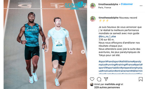 Illustration article Handisport : Timothée Adolphe bat le record du monde du 60m!