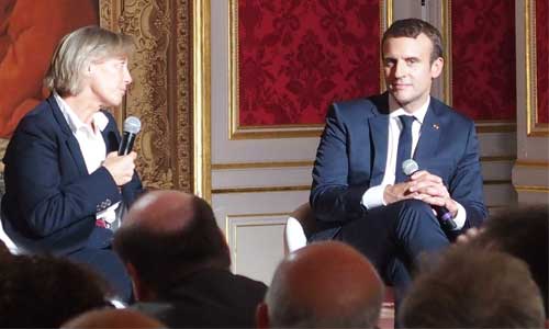 Illustration article Macron en déplacement à Rouen sur le thème de l'autisme