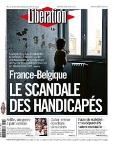 Illustration article Français handicapés en Belgique,la une de Libé fait mouche! 