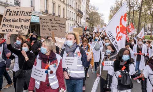 Illustration article Oubliés du Ségur, manif des salariés de l'aide à domicile 