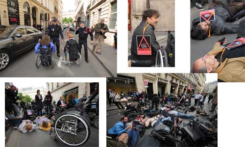 Illustration article Action près de l'Elysée, des manifestants couchés sur le sol