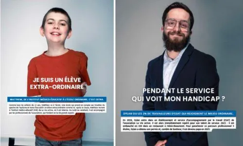 Affiches de Matthew et Dylan, souriants.