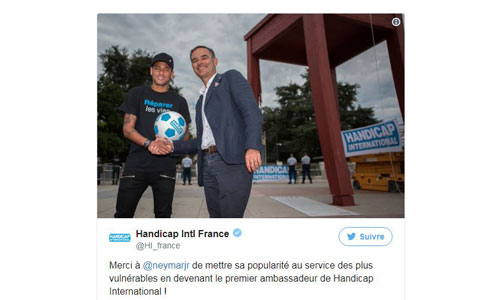 Illustration article Neymar, nouvel ambassadeur du handicap