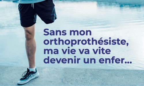 L’affiche montrant un homme amputé en équilibre sur une jambe sans prothèse.