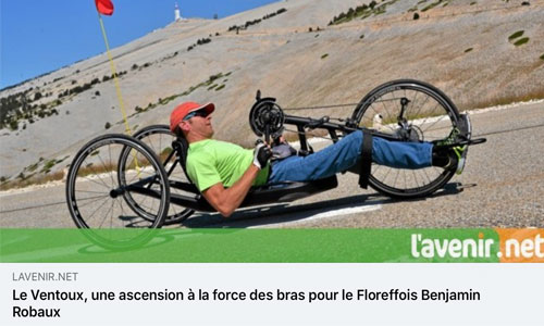 Illustration article Paraplégique, il grimpe le Mont Ventoux en handbike