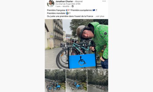 Place de vélo réservée aux PMR : dispositif inédit à Nantes!