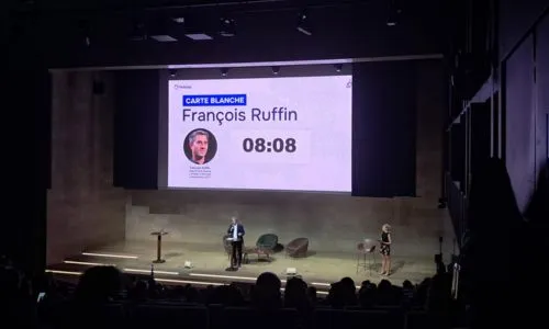 Fran&ccedil;ois Ruffin lors de sa carte blanche au congr&egrave;s annuel de la F&eacute;desap &nbsp; &nbsp;