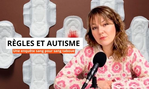 Montage iconographique avec image de la journaliste et de serviettes hygi&eacute;nique