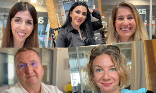 Un collage des cinq portraits de témoins.