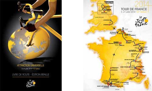 Illustration article Le tour de France cycliste 2014 en braille et en audio