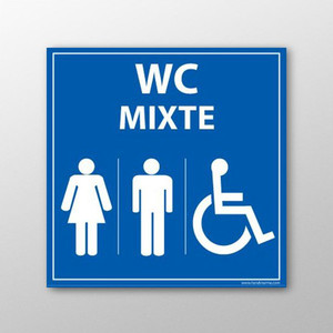 Panneau signalétique WC mixte (image 1) - Cliquez pour la voir en plus grand, dans une nouvelle fenêtre. Panneau signalétique WC mixte (image 1)