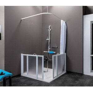 Portes de douche mi hauteur coulissantes (image 1) - Cliquez pour la voir en plus grand, dans une nouvelle fenêtre. Portes de douche mi hauteur coulissantes (image 1)
