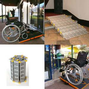 Rampe handicape amovible 3 marches - Accessibilité ERP 