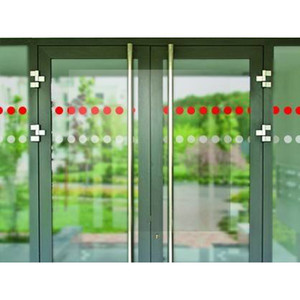 Adhésifs ronds de signalisation pour surface vitrée (image 1) - Cliquez pour la voir en plus grand, dans une nouvelle fenêtre. Adhésifs ronds de signalisation pour surface vitrée (image 1)