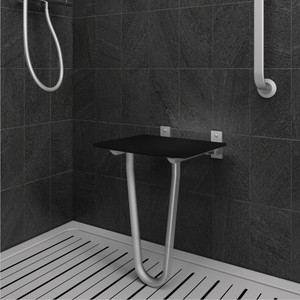 Siège de douche repliable avec support sol
