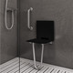 Siège de douche repliable avec support sol et dosseret (miniature 1) 